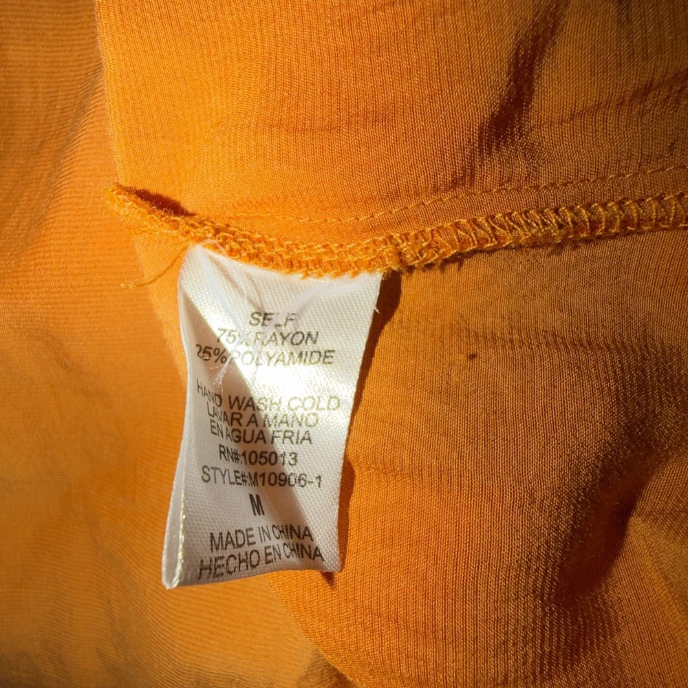 Andree by Unit Embroidered Artsy Boho Blouse Tunic Top Floral Size M Orange - Picture 5 of 5